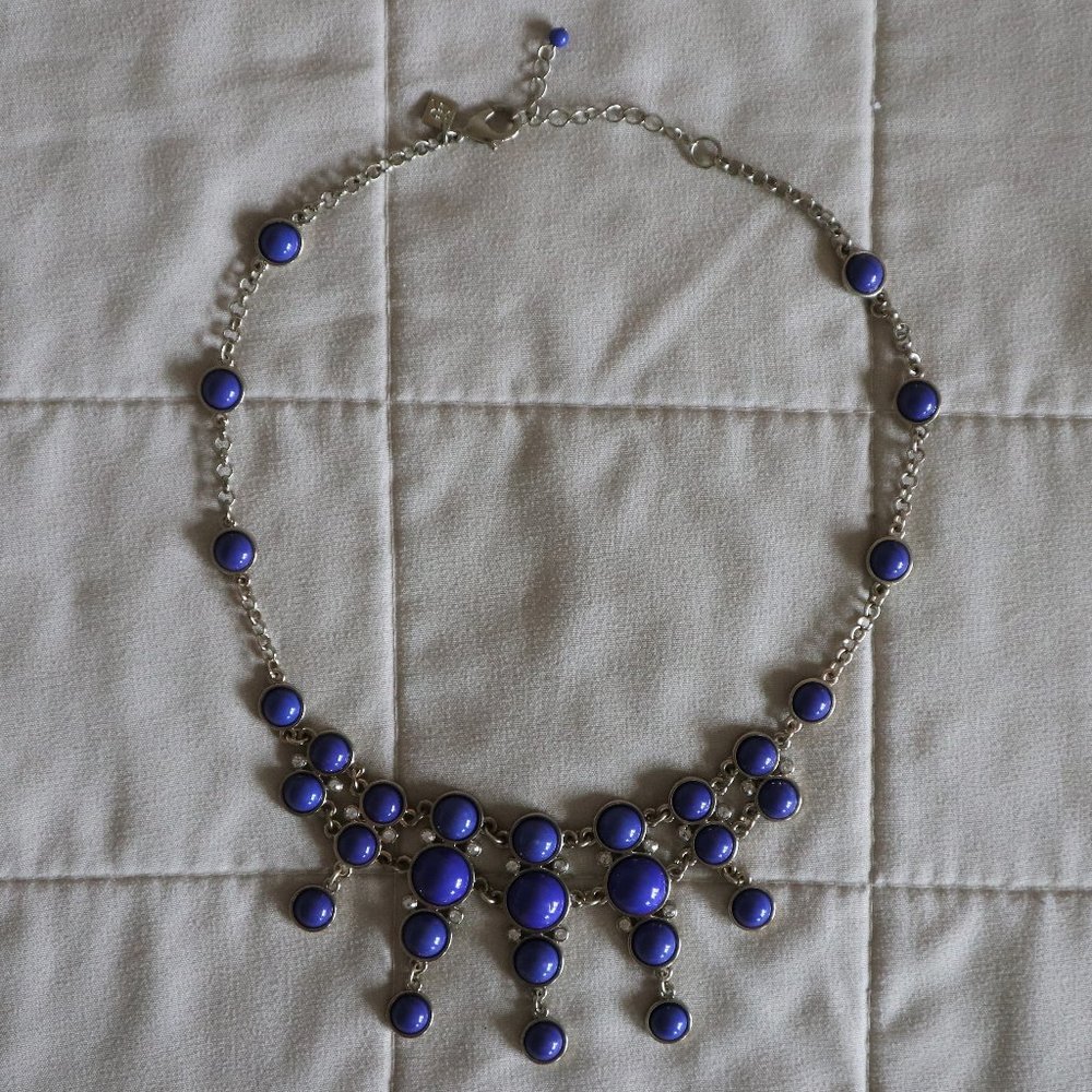 Banana Republic Blue Bubble Statement Necklace